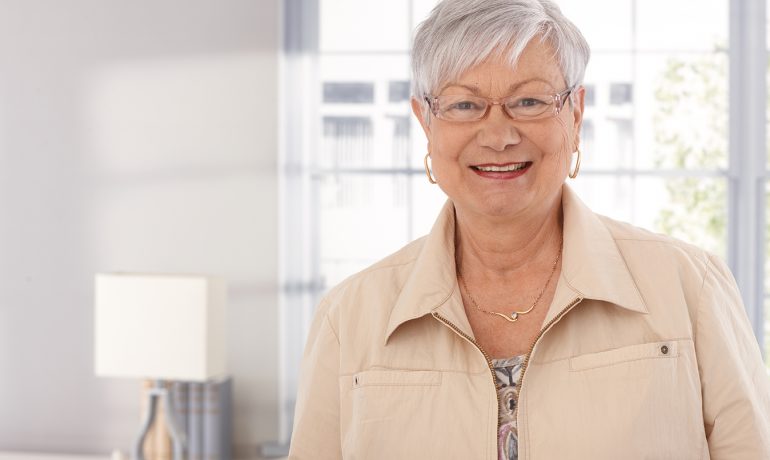 old woman wearing glasses