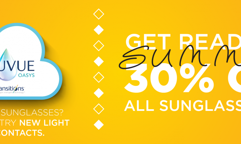 30% OFF Sunglass Sale + Acuvue Transitions Contacts